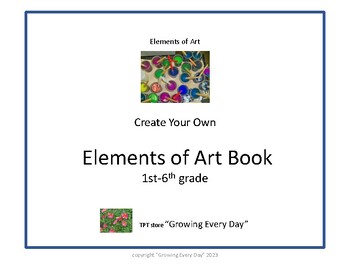 Preview of Create Your Own "Elements of Art" Book