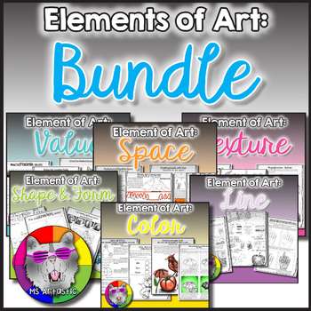 Preview of Elements of Art Bundle, 60 Art Lessons, Projects and Activities for the Year