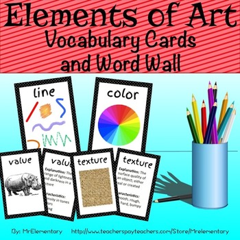 Preview of Elements of Art Vocabulary Trading Cards and Illustrated Posters