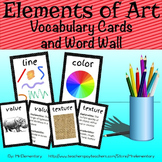 Elements of Art Vocabulary Trading Cards and Illustrated Posters