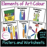 Elements of Art: Color (Colour) Posters and Worksheets