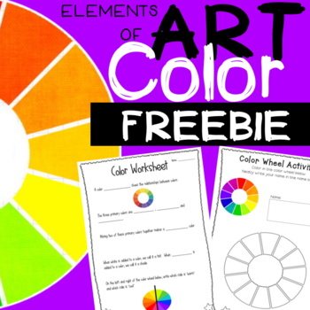 Elements of Art - Color activity worksheet by The Happy Learners