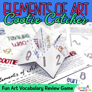 Preview of Elements of Art Vocabulary Review Game, Worksheets, and Lesson for Elementary