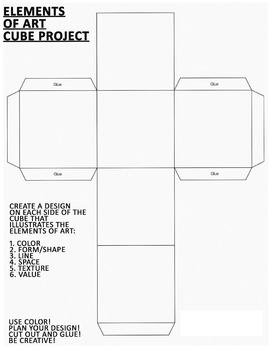 Preview of Elements of Art - Cube Project Worksheet