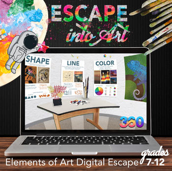 Preview of Elements of Art Escape Room: Visual Art Digital Escape Room 360 for Art