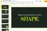 Elements of Art Exploration: SHAPE (Remote Learning)