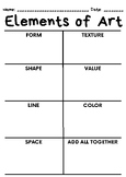 Elements of Art Fill in the Blank Worksheet