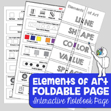 Elements of Art Foldable - Interactive Notebook Page with 