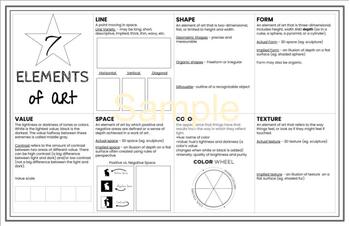 Elements of Art Folder Cover & Guide by Jamie Perna