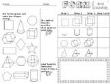 Elements of Art - Form (3-D Shape) Worksheet - Editable