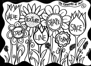 Preview of Elements of Art Garden Coloring Sheet