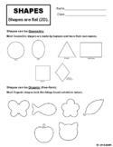 Elements of Art- Geometric and Organic Shapes Worksheet