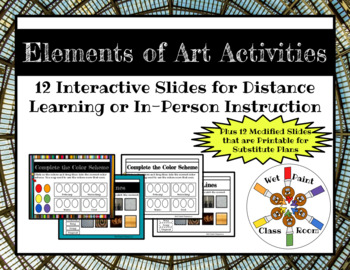Preview of Elements of Art Interactive Activities (For Distance Learning or In-Person)