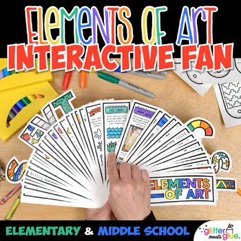 Preview of Elements of Art Interactive Fan: Flexible Middle School Art Curriculum Ideas