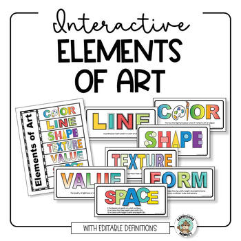 Preview of Elements of Art Interactive Page • No Prep Art Lesson • Sketchbook Activity