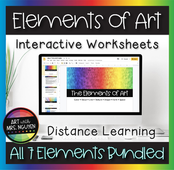 Preview of Elements of Art Interactive Google Slide Worksheets for Distance Learning Bundle