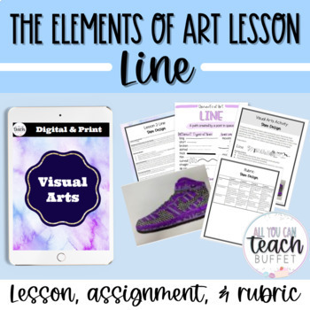 Preview of Elements of Art Lesson - LINE - Sneaker/ Shoe Design (Visual Arts)