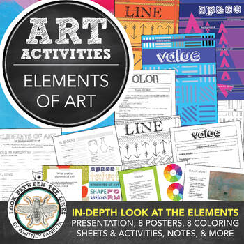 Preview of Elements of Art Lesson, Posters, Coloring Sheets Elementary, Middle, High School