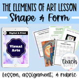 Elements of Art Lesson- Shape & Form - Pointillism Charact