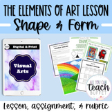 Elements of Art Lesson - Shape & Form - Pointillism Landsc