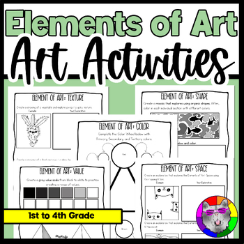 Preview of Elements of Art Lessons Worksheets, Workbook, Activities for Primary, Elementary