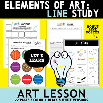Preview of Elements of Art Line Study | Art Lesson and Activities
