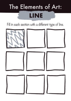 Preview of Elements of Art: Line Worksheet