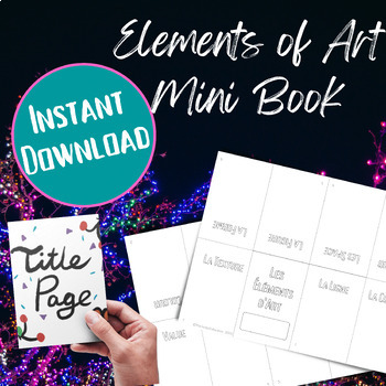 Preview of Elements of Art Mini Book (English & French) with Picasso Art Analysis
