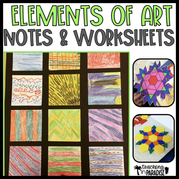 Preview of Elements of Art Notes and Worksheets