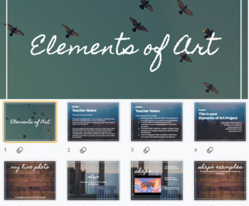 Preview of Elements of Art Photography Project Using Google Slides