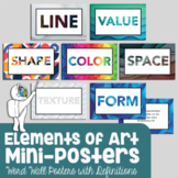 Elements of Art Word Wall Mini-Posters and Definitions for