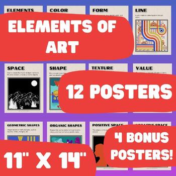 Preview of Elements of Art Posters - 11"x14" - digital download