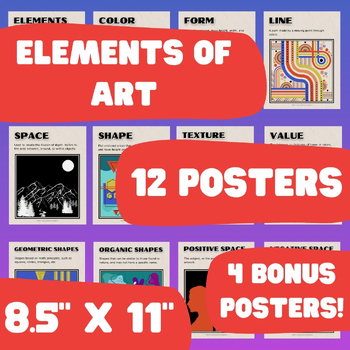 Preview of Elements of Art Posters - 8.5"x11" - digital download