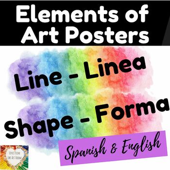 Preview of Elements of Art Posters - Rainbow Themed - Art Word Wall