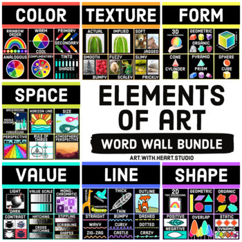 Preview of Elements of Art Posters and Word Wall Vocab