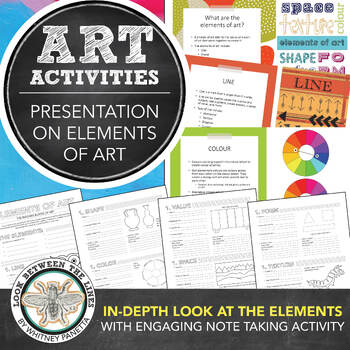 Preview of Elements of Art Presentation for Elementary, Middle, High School Art Activity