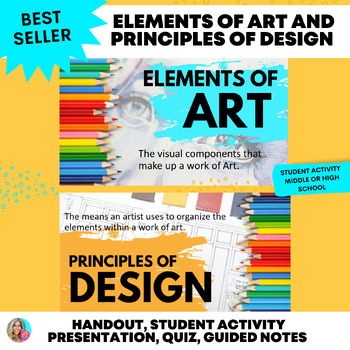 Preview of Elements of Art & Principles of Design- PP, handouts- Lesson 1 High School or MS
