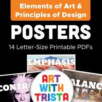 Preview of Elements of Art & Principles of Design Posters (14 posters total)