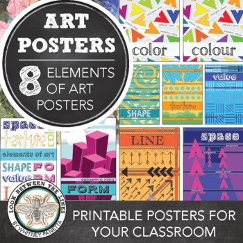 Preview of Elements of Art Posters: Art Classroom Decor, Printable Posters, Handouts