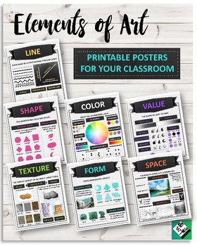 Preview of Elements of Art Printable Posters for your Classroom