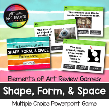 Preview of Elements of Art Review Game: Shape, Form, and Space (Interactive PPT Art Game)