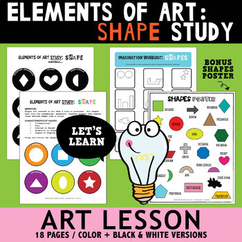 Preview of Elements of Art Shape Study | Art Lesson and Activities