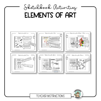 elements of art sketchbook activities tpt