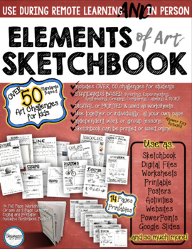 Preview of Elements of Art Sketchbook:  Printable or Digital