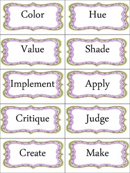 Elements of Art Synonyms Match-Up by Art in the Brain  TPT