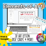 Elements of Art Task Cards | Print & Digital Art Lesson Ta