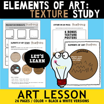 Preview of Elements of Art Texture Study | Art Lesson and Activities