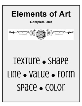 Preview of Elements of Art Unit (Works for In-Class or Distance Learning)