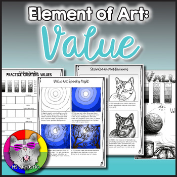 Preview of Elements of Art: Value, Art Lessons, Projects and Activities
