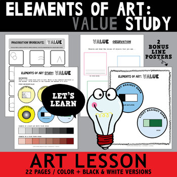 Preview of Elements of Art Value Study | Art Lesson and Activities